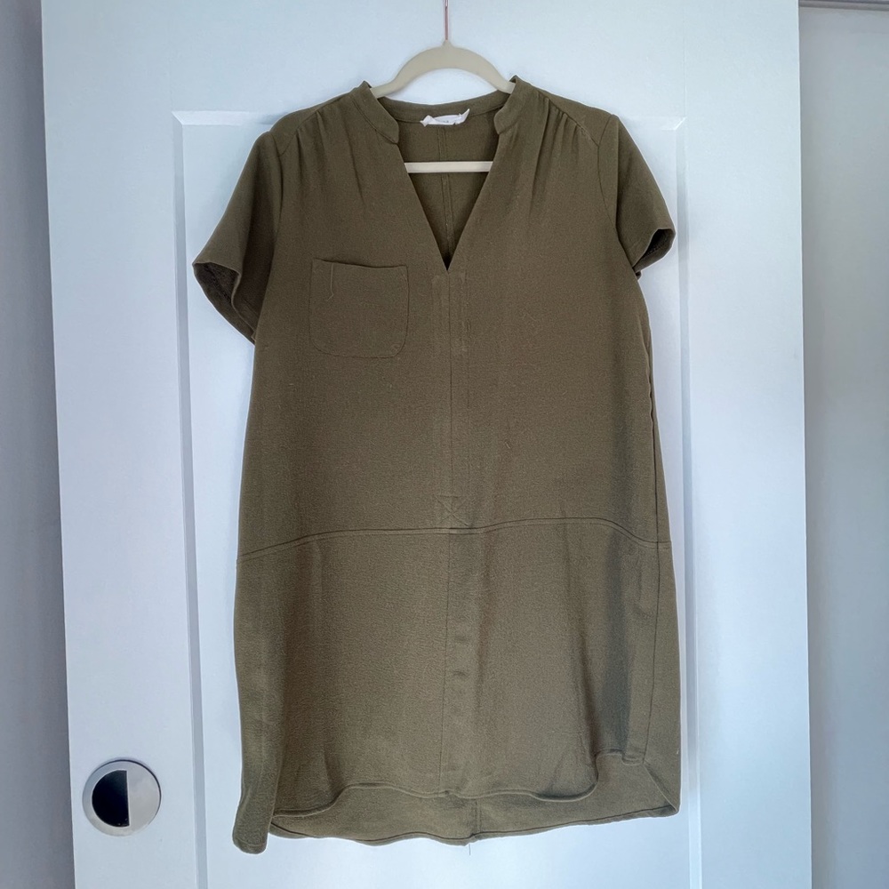 Lush Olive Green Work Dress